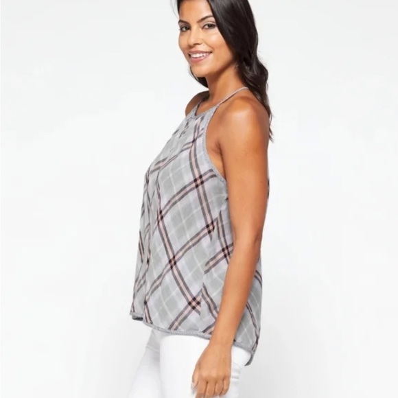 Bella Dahl Kia Halter Top‎  Size Small Blue White Striped Linen Tank Keyhole NWT - Picture 10 of 12